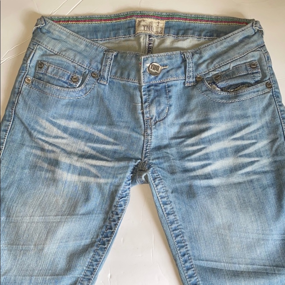 YNQ • cut off shorts with fading